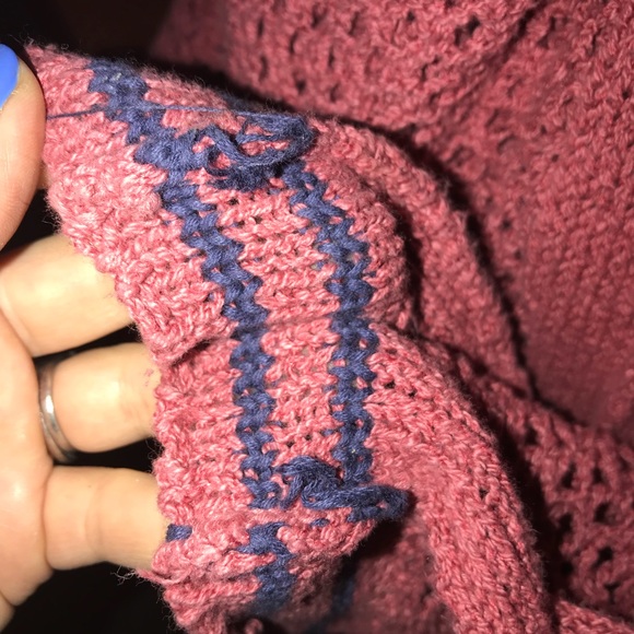 Free People Shadow Stripe open Knit Hoodie Sweater - Picture 5 of 5